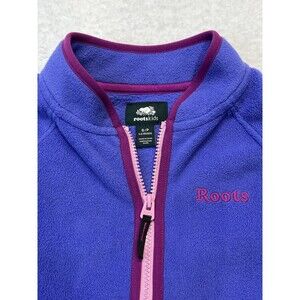 Roots Jacket Girls S (5-6) Purple Microfiber Fleece Athleisure Preppy Gorpcore